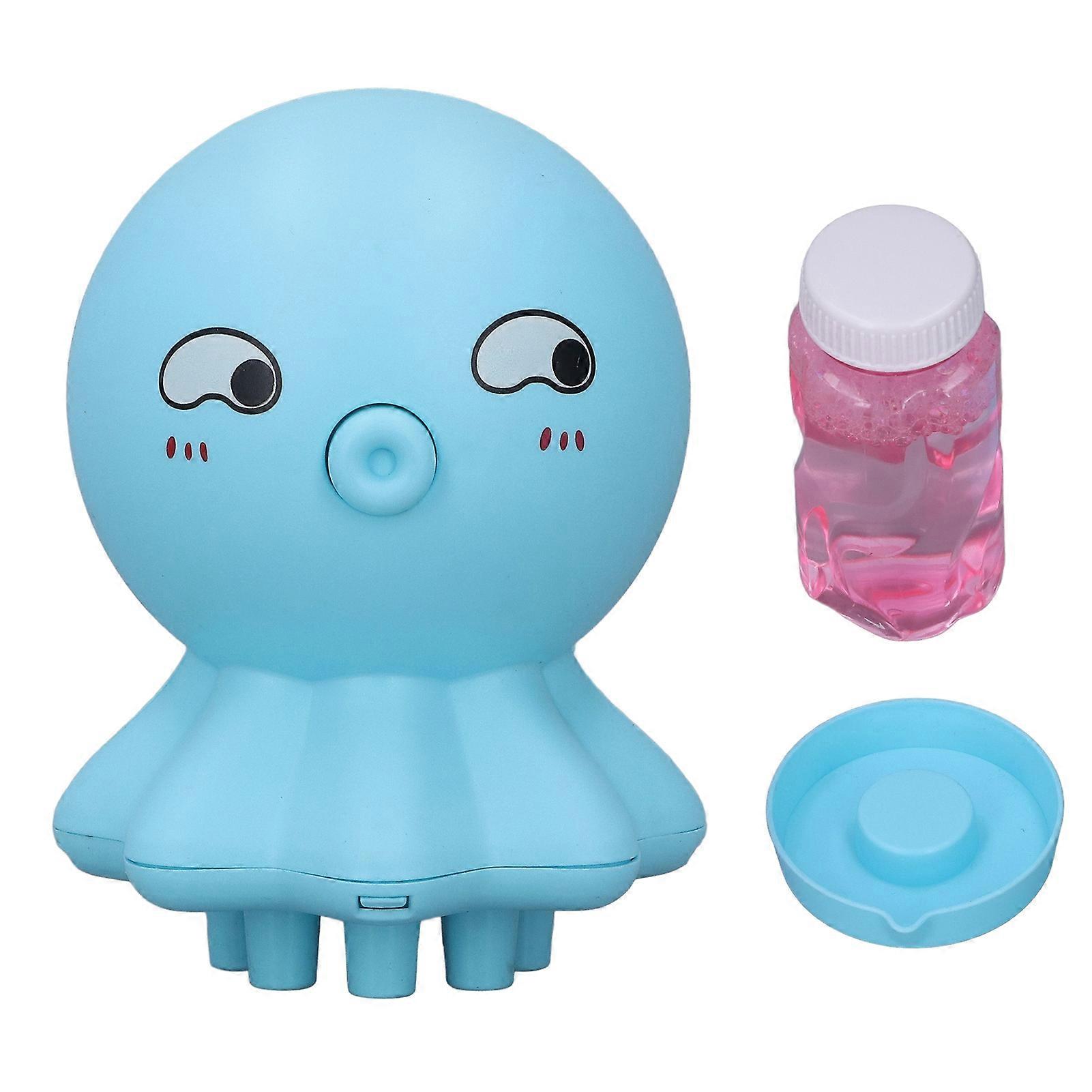 Kids Bubble Machine Octopus Shaped Low Noise Automatic Bubble Making Toy with Bubble Solution Blue