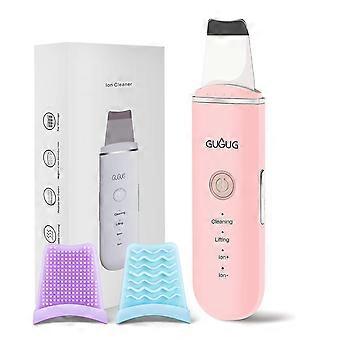 Skin Scrubber - Skin Spatula, Blackhead Remover Pore Cleaner With 4 Modes,Skin Care Tools, Comedones Extractor For Facial Deep Cleansing (Pink)- 2 Sil