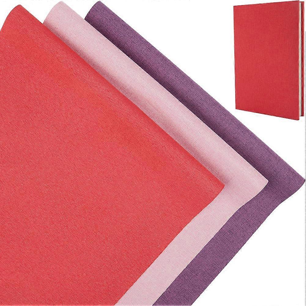 6Pcs 82.2x11.8 Linen Book Cloth 3 Color for A5-A8 Books Binding Fabric Surface Paper Backed Bookcover Book Album Scrapbooking Archival DIY Covering Pr