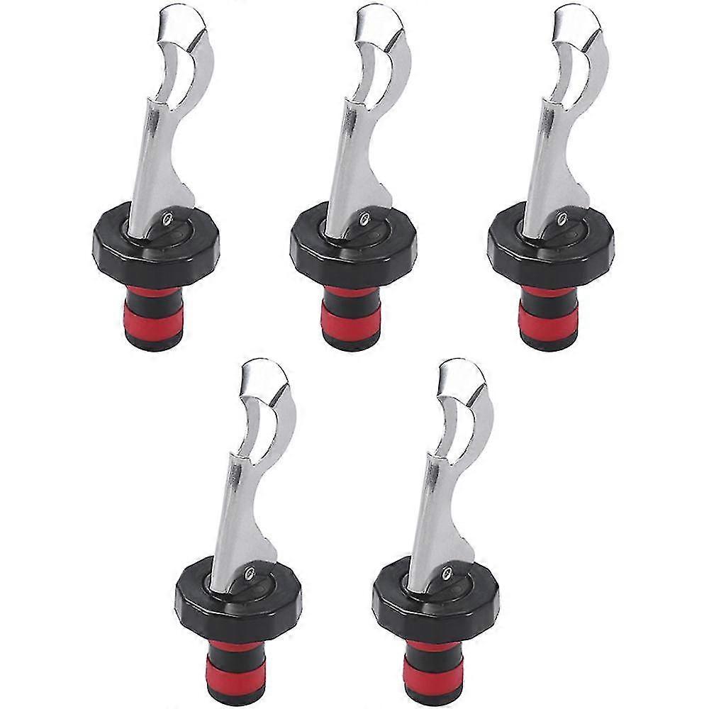 Wine Stopper, 5pcs Silicone Wine Stoppers, Manual Beverage Bottle Stopper, Wine Bottle Cork, Airtight Leakproof Wine Stopper