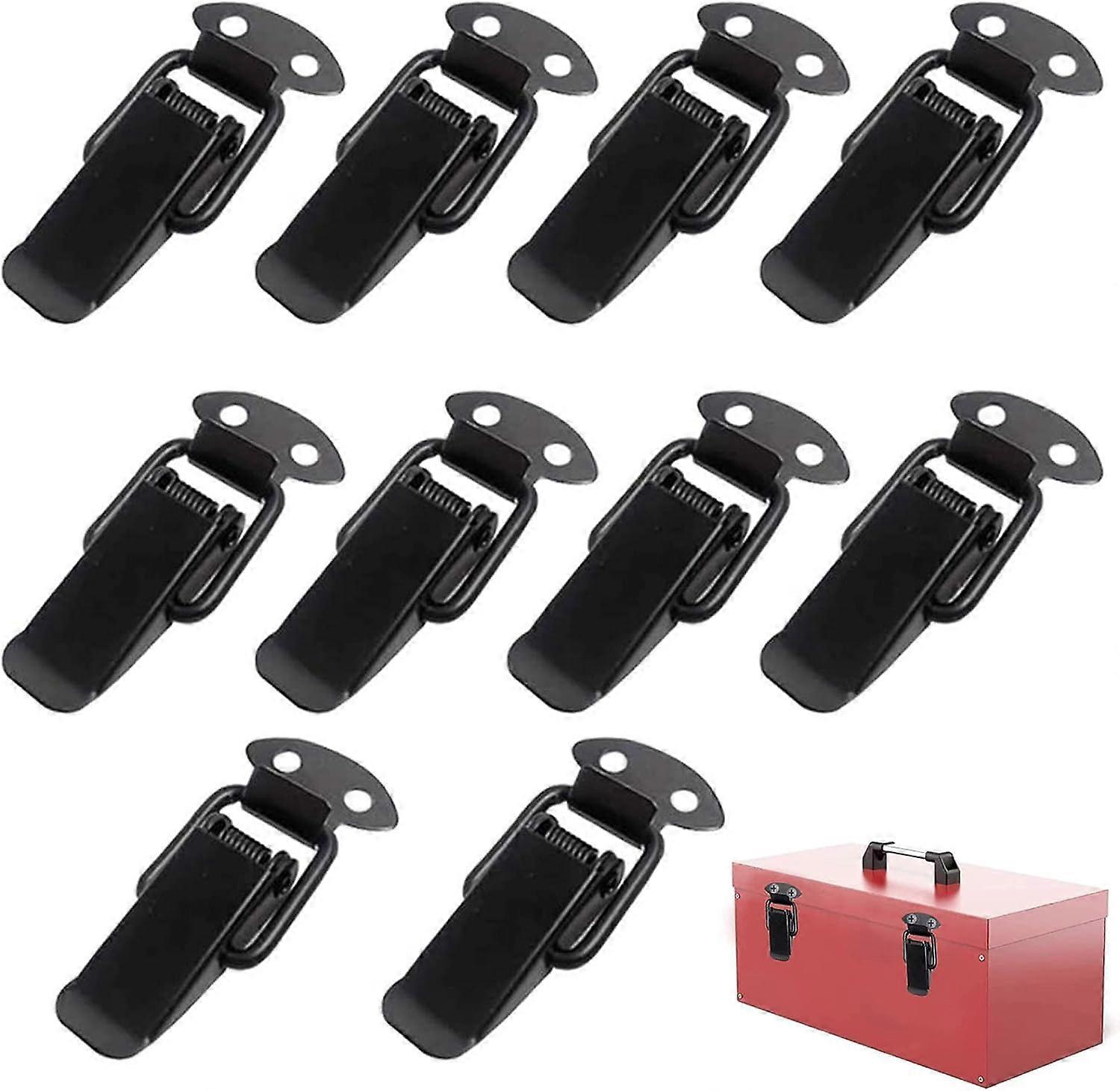 10 Pieces Spring Latch Latch Lever Lock Toggle, Black Drawer Cabinet Chest