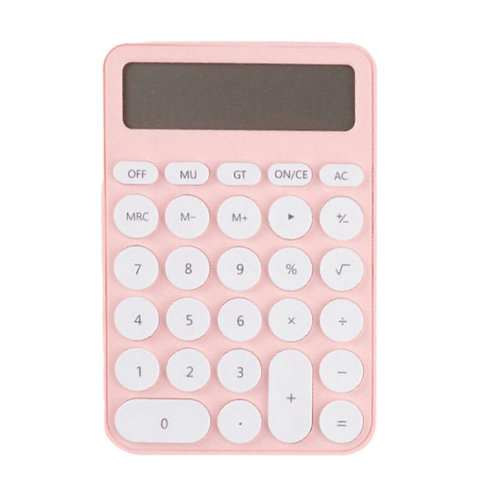 Desktop Calculator Cute 12-Digit Kids Calculator Extra Large LCD Display Big Buttons Portable Children Calculator
