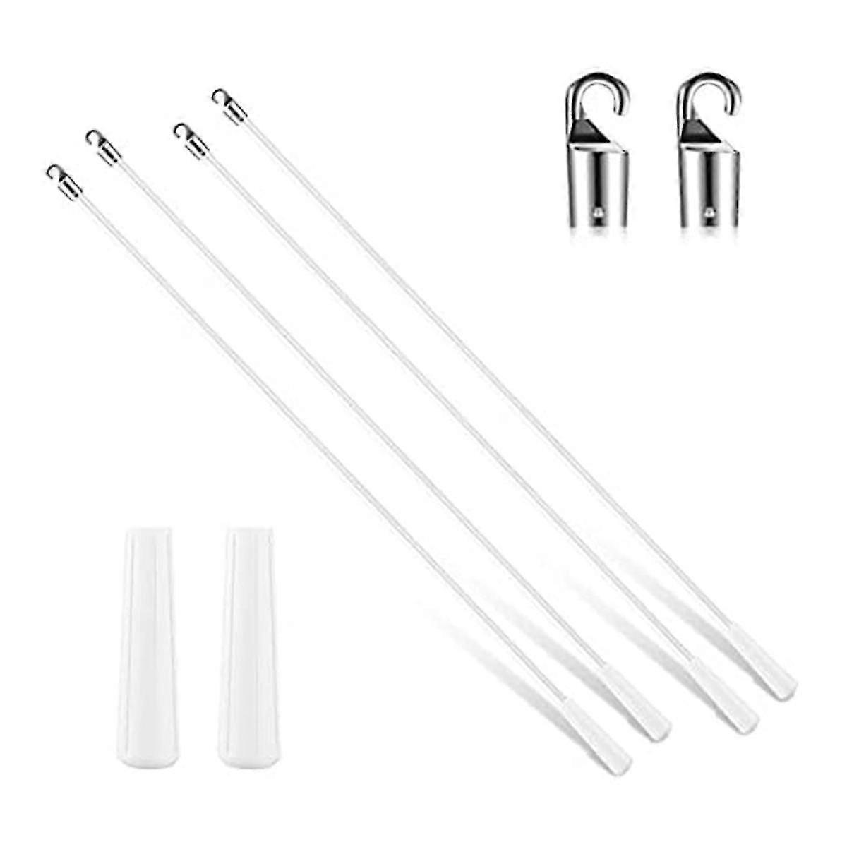 Blind Rod Replacement Long Vertical Blind Rod with Hook and Handle for Window Curtain Opener, 12 Inch,4PCS