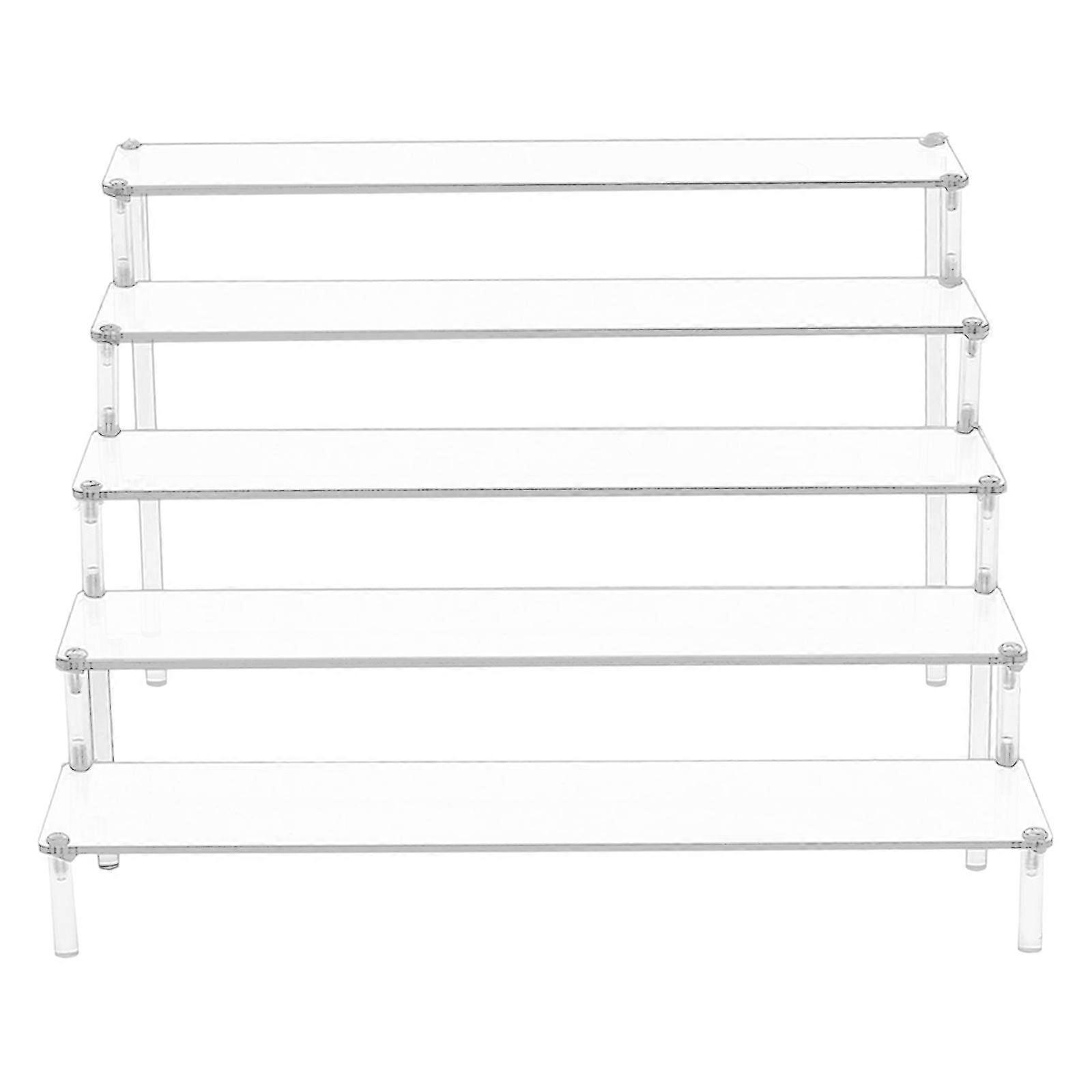 Clear Acrylic Rack Make-up Figure Car Desktop Display Stand Risers 5 Tier