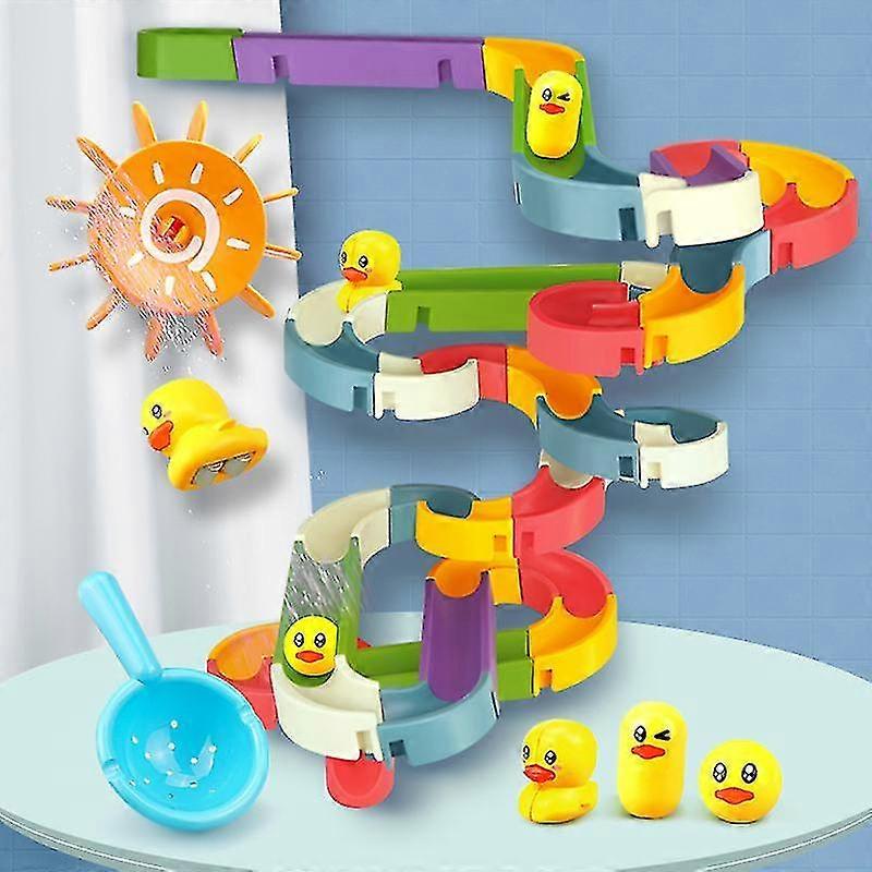 Zabawki do kąpieli dla dzieci Diy Marble Race Run Montaż toru Łazienka Wanna Spray wodny