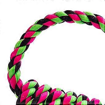 Dog Rope Toy Interactive Chewing Teething Colorful Bite Resistant Cotton Ring for Medium Large Dogs