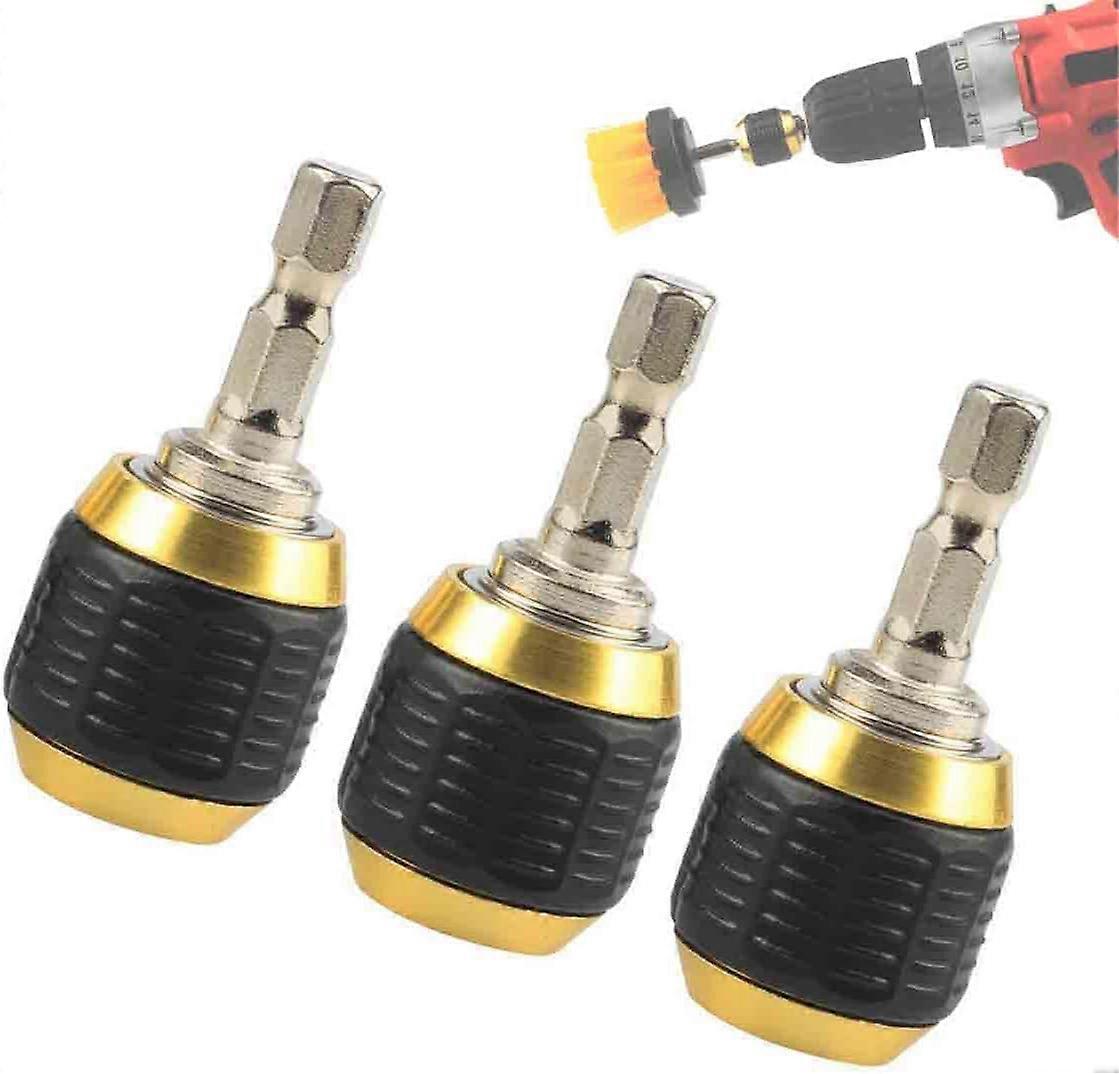 XHX 3PCS 60MM Keyless Hex Shank Retractable Drill Chuck Adapter Quick Change Chuck