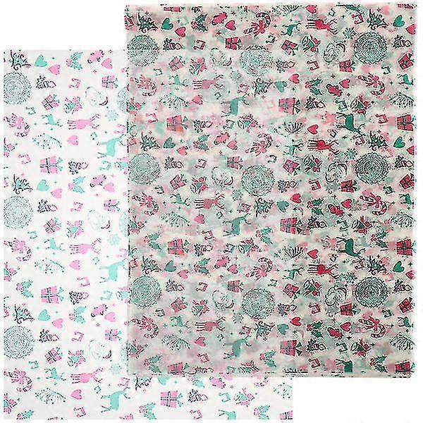 100pcs Xmas Patterns Grease Proof Paper Cake Papers Sandwich Wrapping Papers