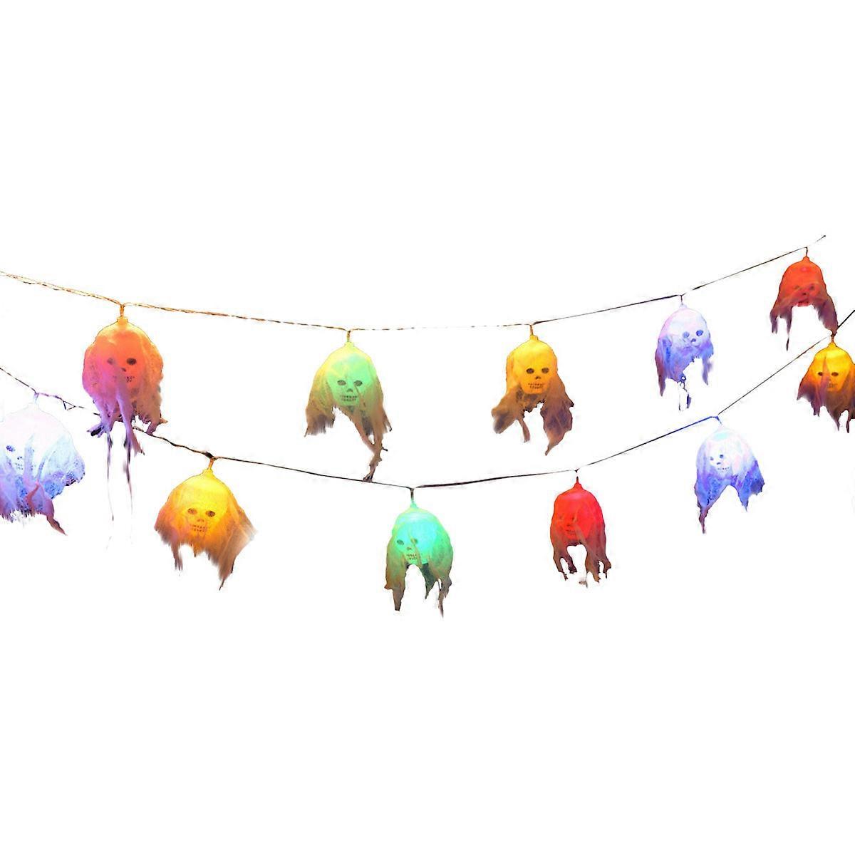 Décorations saisonnières et de vacances Décoration d’Halloween 1.5M 10Led Light String Ghost Skeleton Light