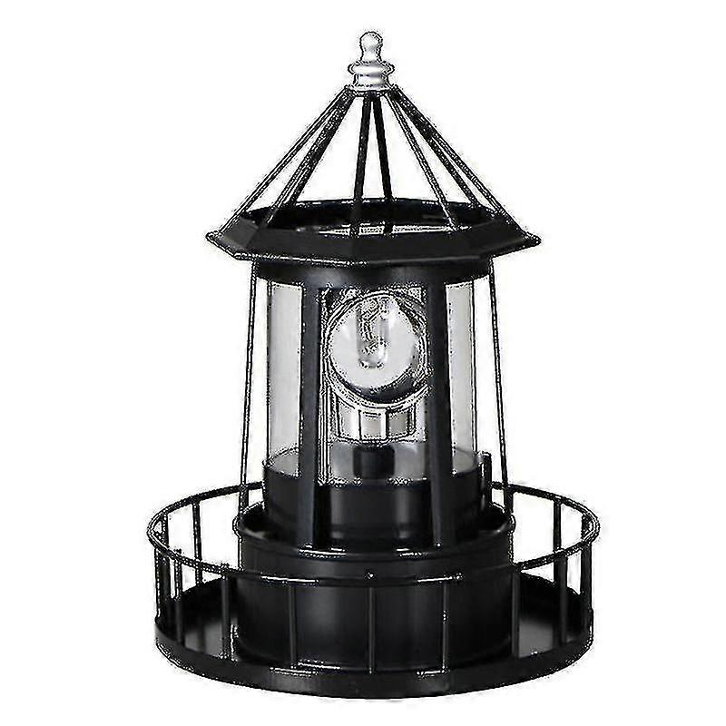 Led Solar Powered Lighthouse, 360 Degree Rotating Courtyard Lights B