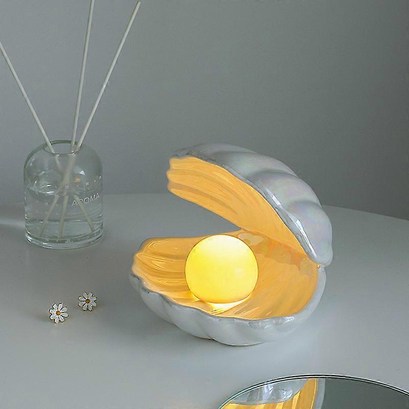 Shell Pearl Light Led Accent Lamp Portable Nightlight - white dontodent