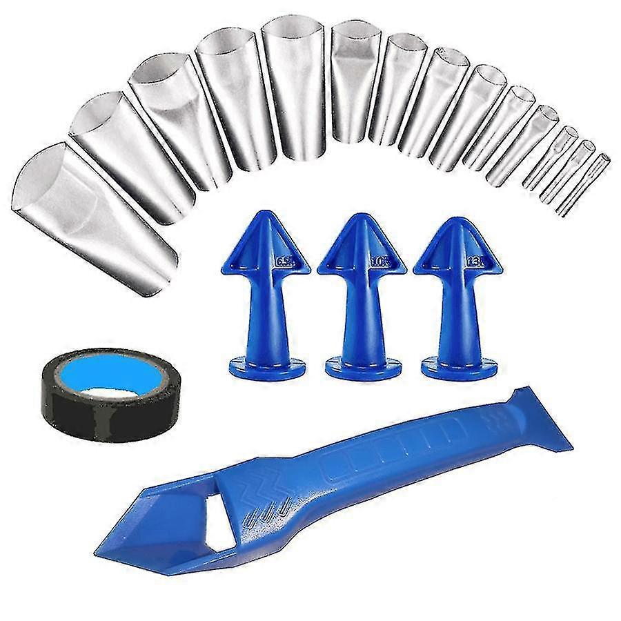 19-piece Sealant Removal Plastic Scraper Caulking Nozzle Applicator Trim Seam Tool