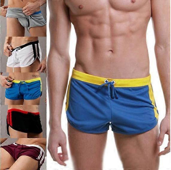 new style transparent men's shorts lace up moisture absorption and sweat wicking mesh wide external distribution short three-step Pants