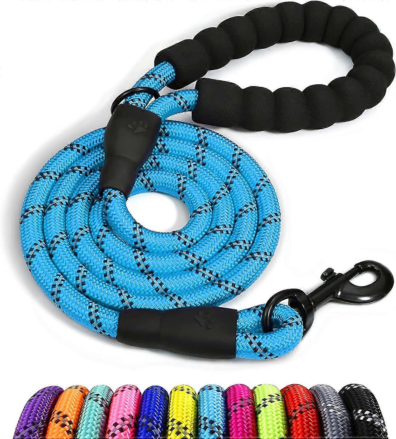 Chumbo para Cão de Corda Taglory com Alça Acolchoada Macia, Chumbo para Cão Reflexivo de 1,2m e Multi-Cor para Cães Médios, 1,0 cm, Zekai Preto