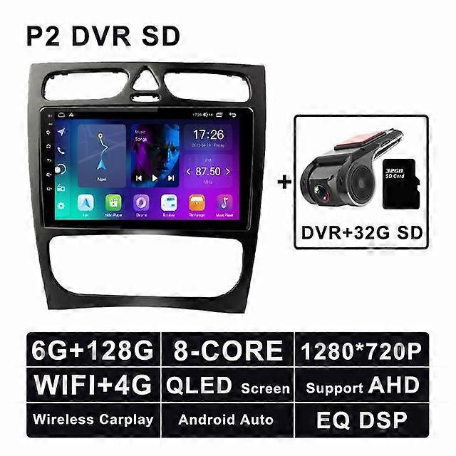 Android 11 pour Mercedes Benz Classe C W203 C200 C320 C350 CLK W209 1999- 2006 Autoradio QLED 4G Autoradio Lecteur multimédia vidéo