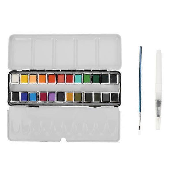 1 Set 24 couleurs Solid Watercolor Paint Kit Pigment Pratique Aquarelle Solid Paint Kit