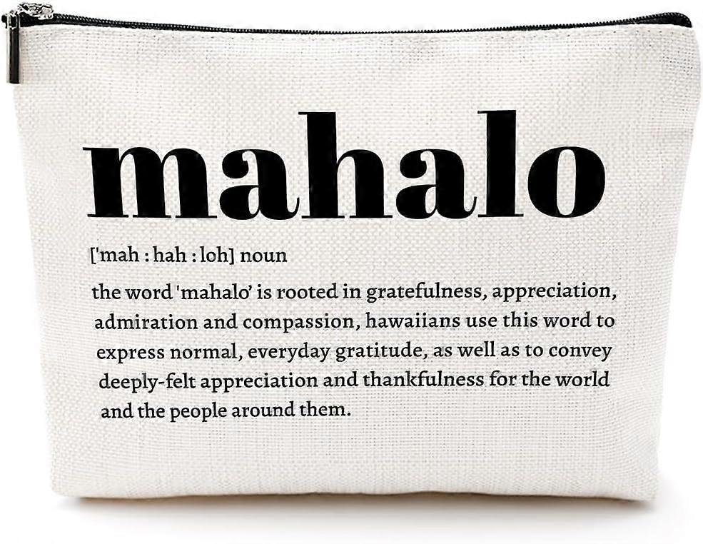 Bolsa de Maquiagem Inspiradora Mahalo Definition Hawaii Bolsa de Cosméticos Presentes Havaianos Lembranças Havaianas Agradecimento Presentes para Mulheres Mulher Avó Mãe Irmã F