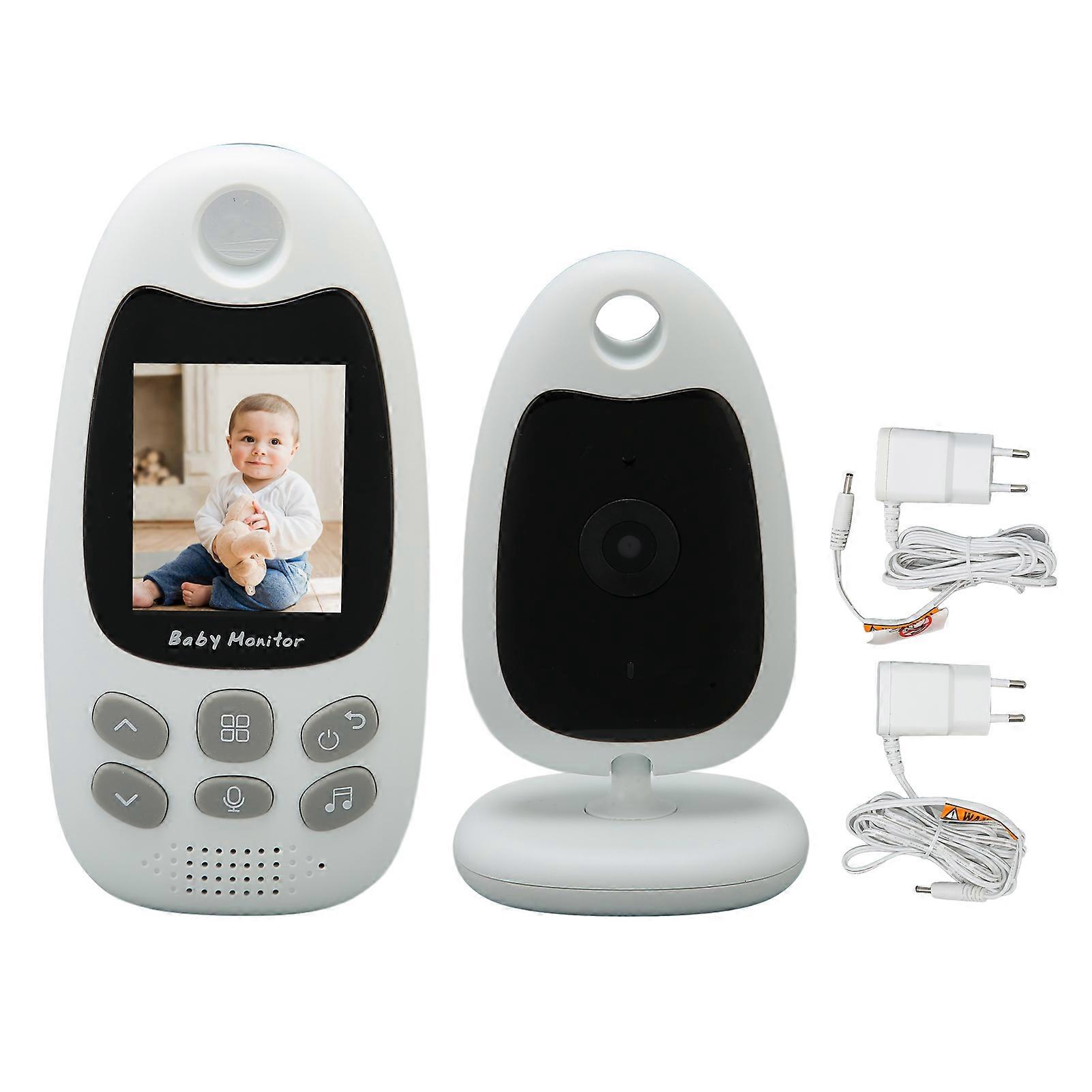 Video Baby Monitor with Camera 2.0in LCD Screen Night Vision Temperature Monitoring 2 Way Talk 100240V EU Plug