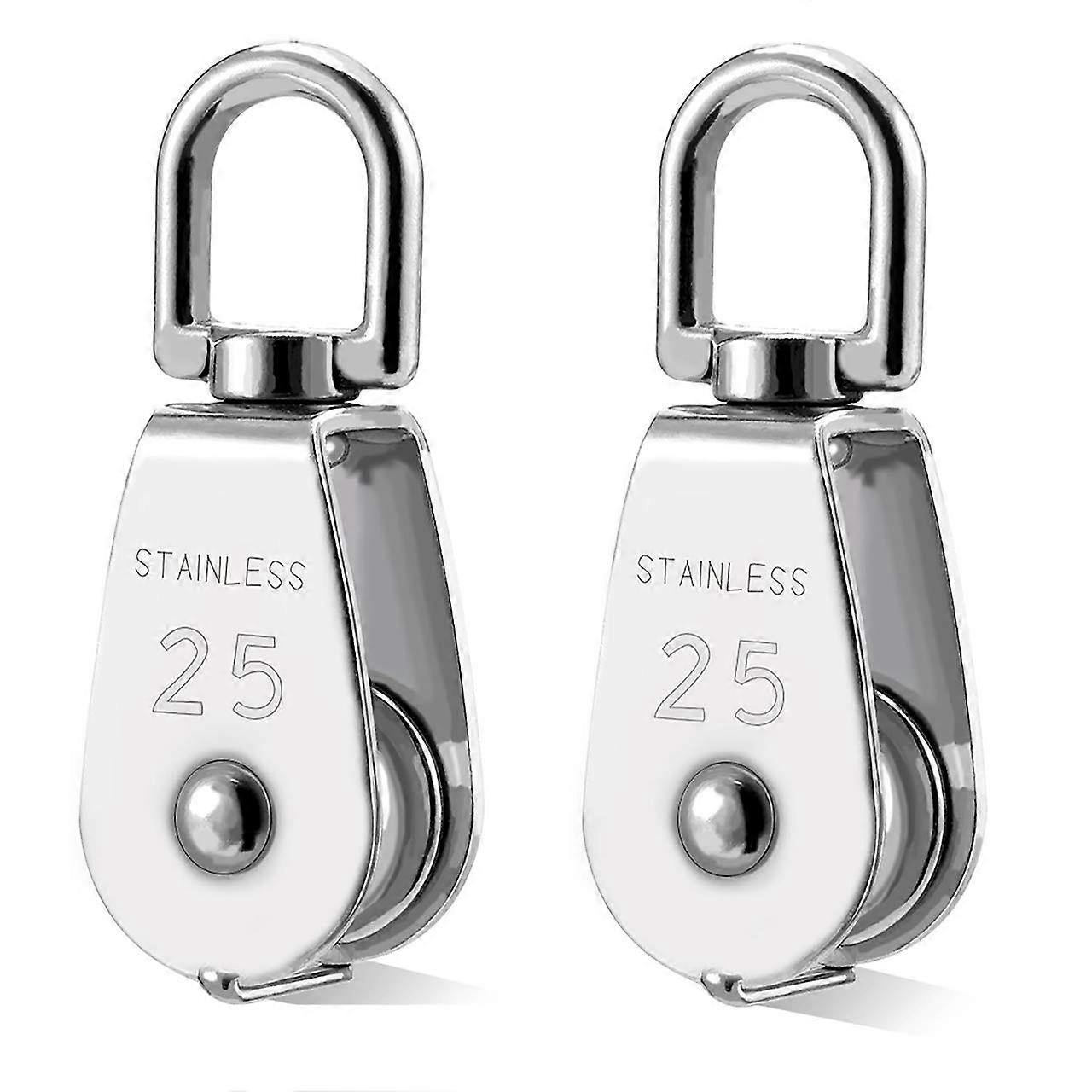 2個304ステンレス鋼プーリーM25リフティングプーリーローディングローラー