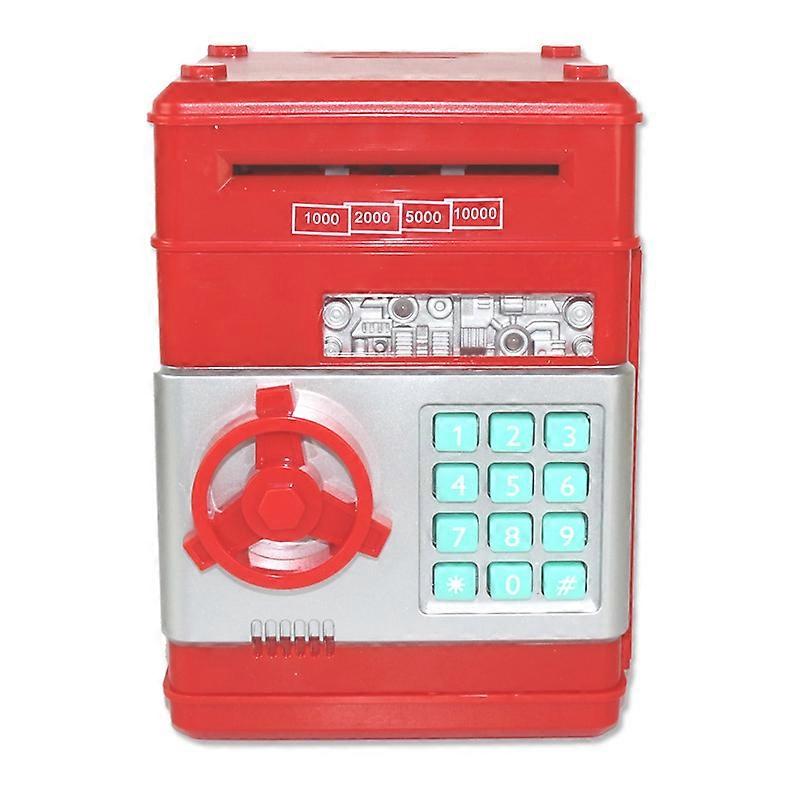 New Atm Mini Password Money Box Electronic Bank Cash Coins Saving Box Atm Bank Safe Box Automatic Deposit Banknote Xmas Gift