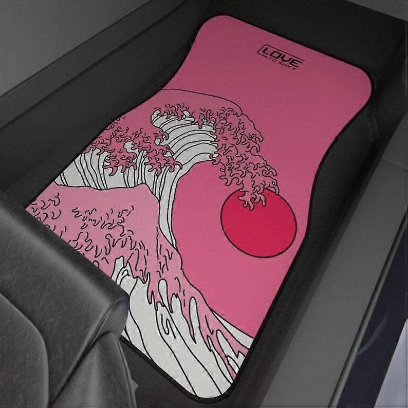 Pink Great Wave Car Floor Mats, Car Floor Mats Set, Floor Mats for Car, Kanigawa car mat, Made in the USA