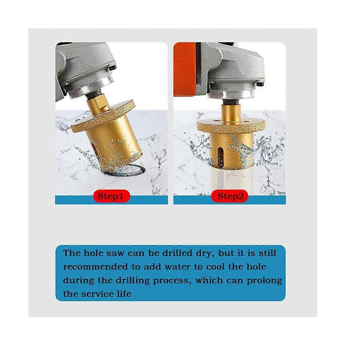 Hole Opener Grinder Drill Bit Brazed Diamond Hole Drill Saw Core Bits for Marble Tiles Hole Opener Triangular 45-65
