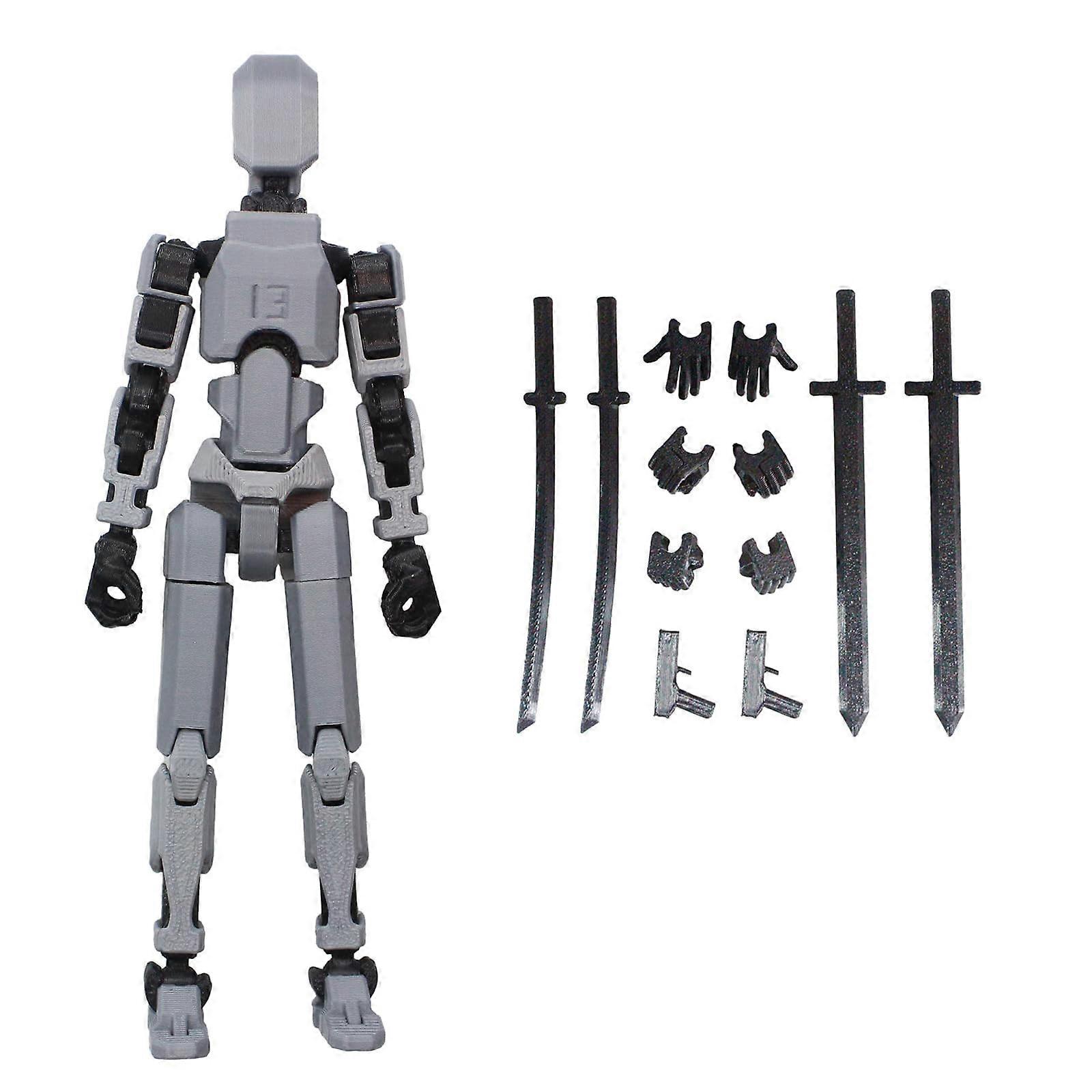 3D-printede mannekenglekerheldig PVC-modell Lucky 13 Full Body Activity Robot Action Figures