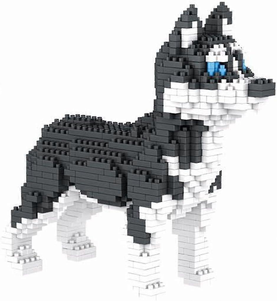 Atomic Building Siberian Husky dog. Figure to Assemble with nanoblocks. 950 pieces.