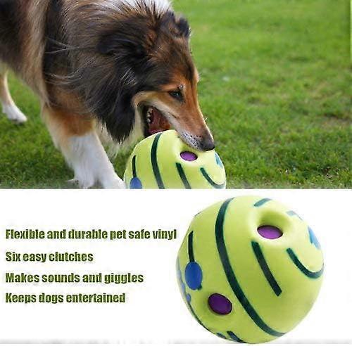 Glow - Bouncing and Sounding Dog Ball - All Species Sizes - Made of Vinyl - Flexible and Durable - Battery-Free - 14