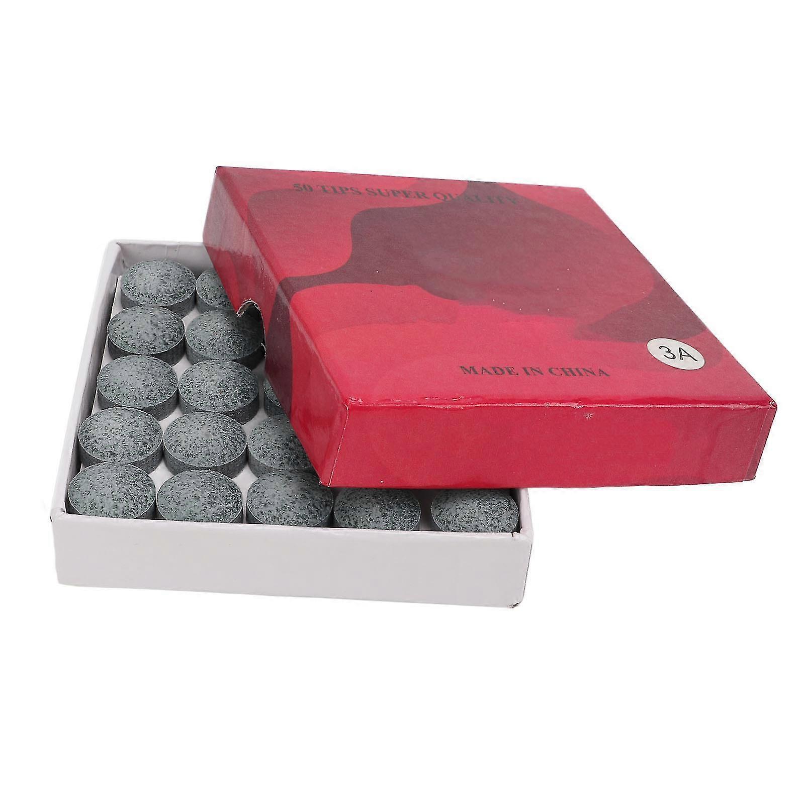 14mm 3A Grey Billiard Cue Stick Replacement Tips - 50pcs/set