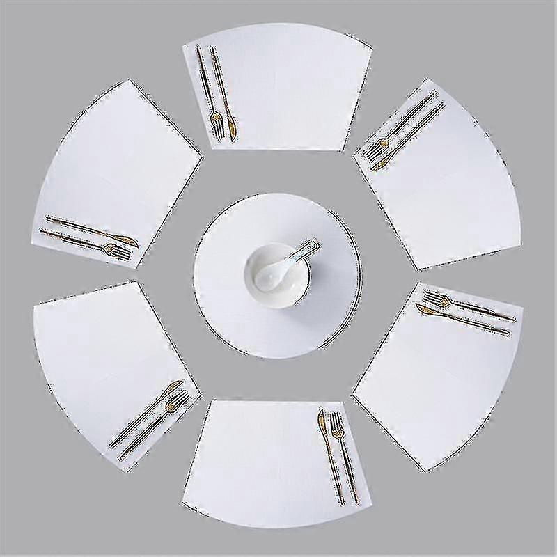 Sets de table rondes Ensemble de 7 coins Napperon avec centre de table rond Mat résistant à la chaleur Tapis de table lavables
