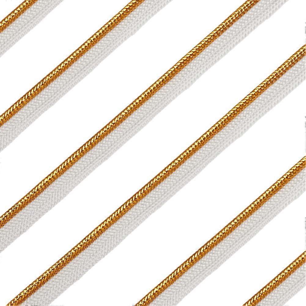 35m/38.15yards Piping Trim with Metallic 12mm/0.47inch Single Fold Bias Tape Polyester Binding Tape White Flat Cord Trim for Home Decor Tieback Clothi