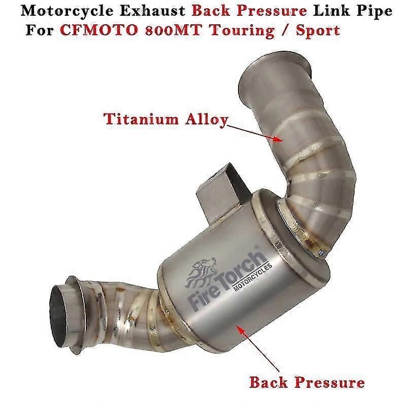 Exquisite exhaust pipeMotorcycle Exhaust Escape System Modified Titanium Alloy With Back Pressure Drum Middle Link Pipe For CFMOTO 800MT Touring Sport