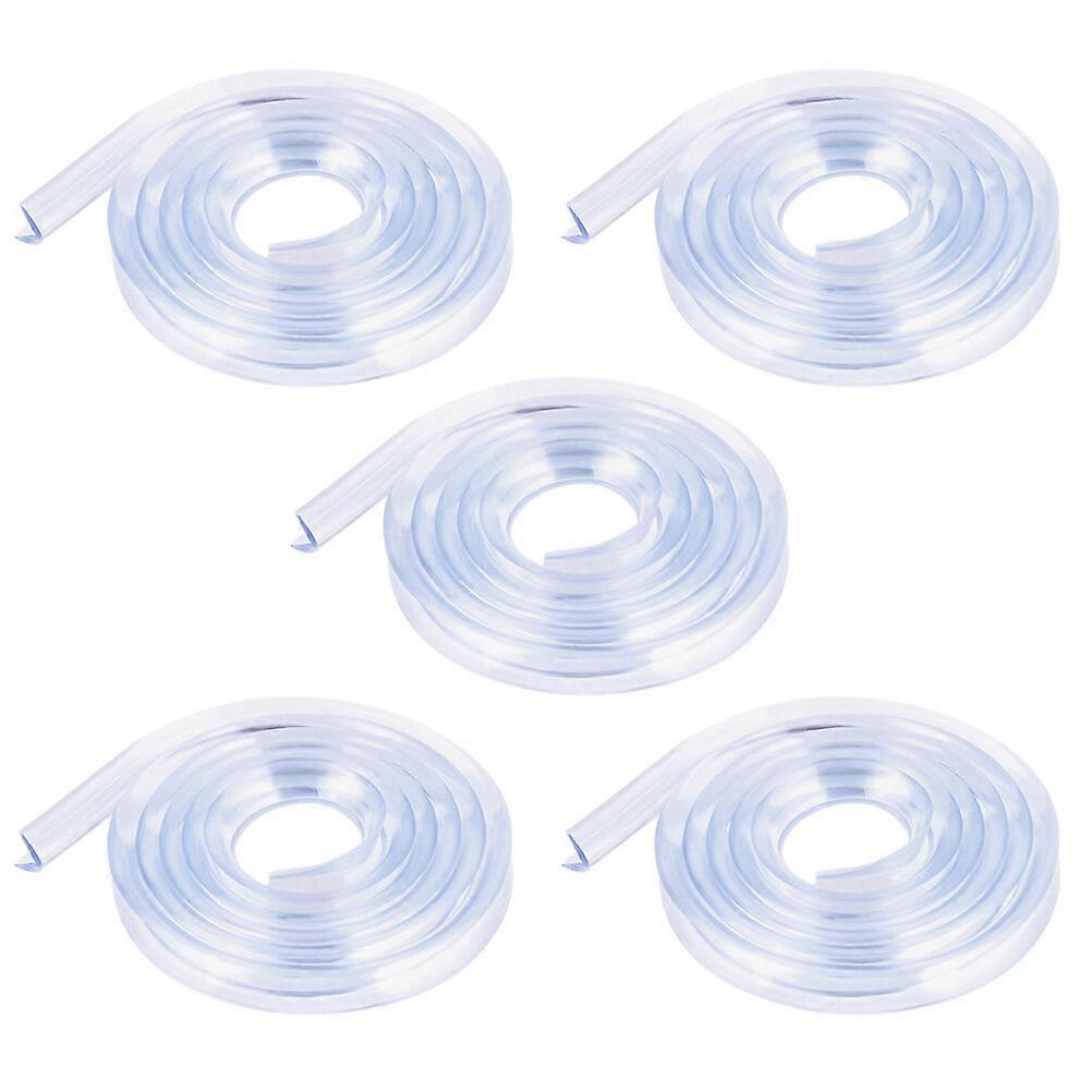 5PCS Thickened PVC Bar Bumper Strips Corner Bumper Belt Guard Crashproof Protector for Table Furniture Desk Home (Transparent)