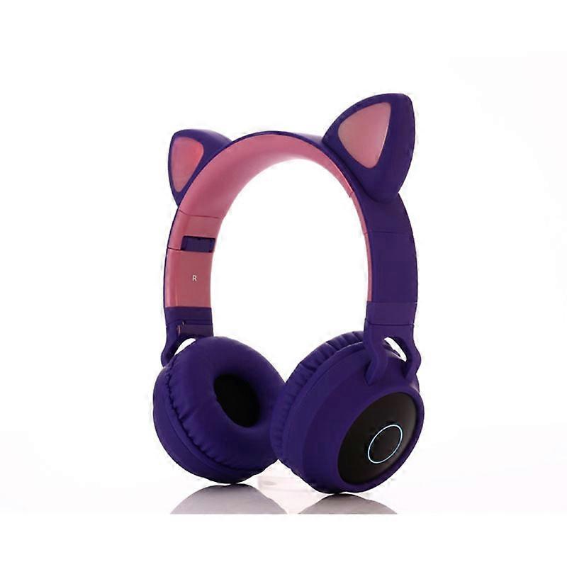 Bluetooth Headphones, Foldable Cat Ear LED Light Headphones