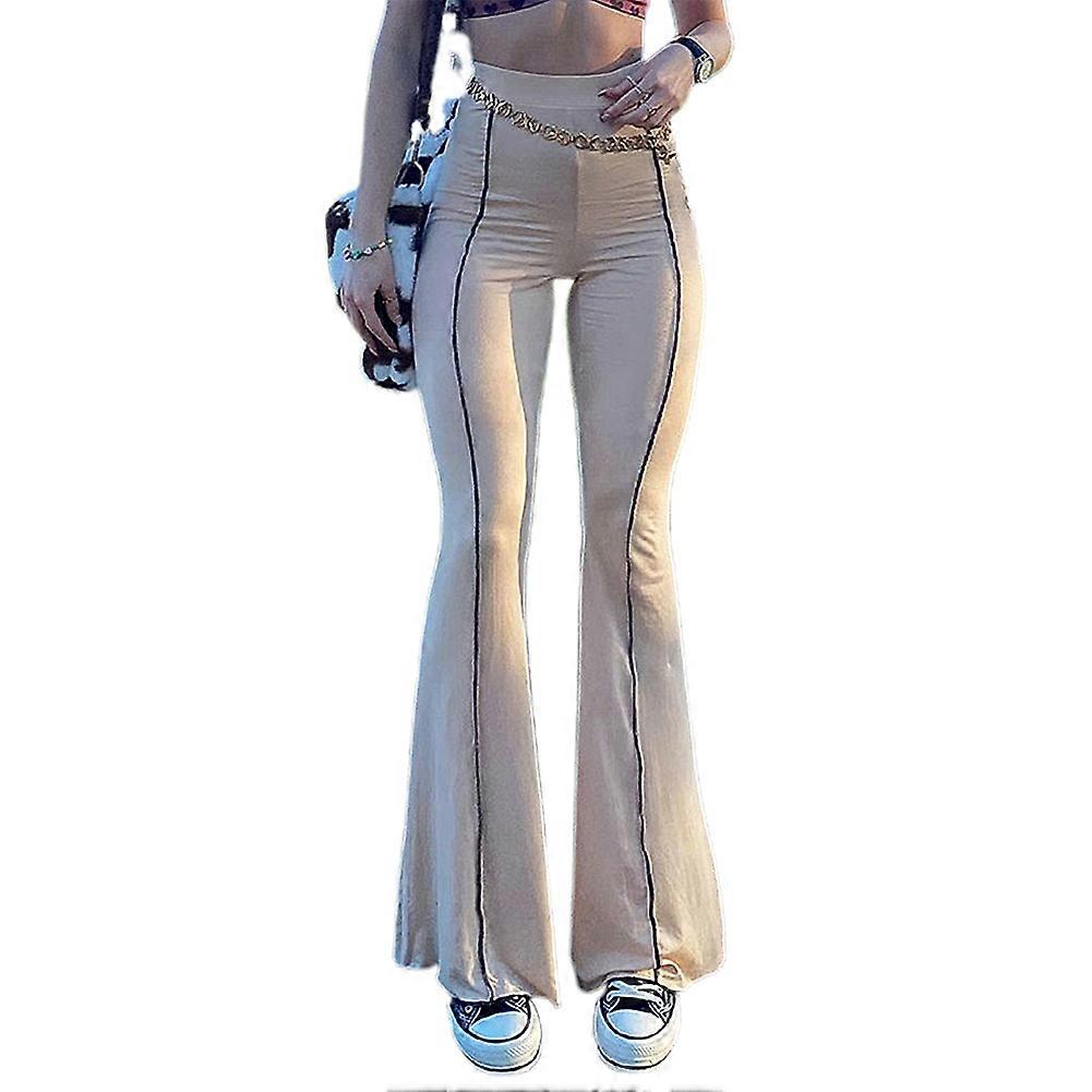 High-waisted Slim Flare Pants for Women Vintage Aesthetic