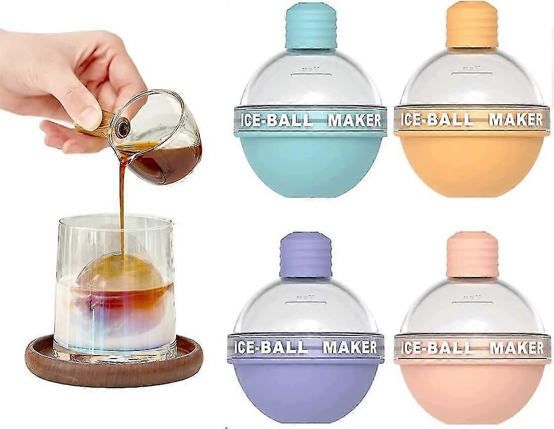 4 Pcs Light Bulbs Ice Molds, Reusable Ice Ball Maker, Whiskey Ice Mold, Silicone Ice Cube Tray