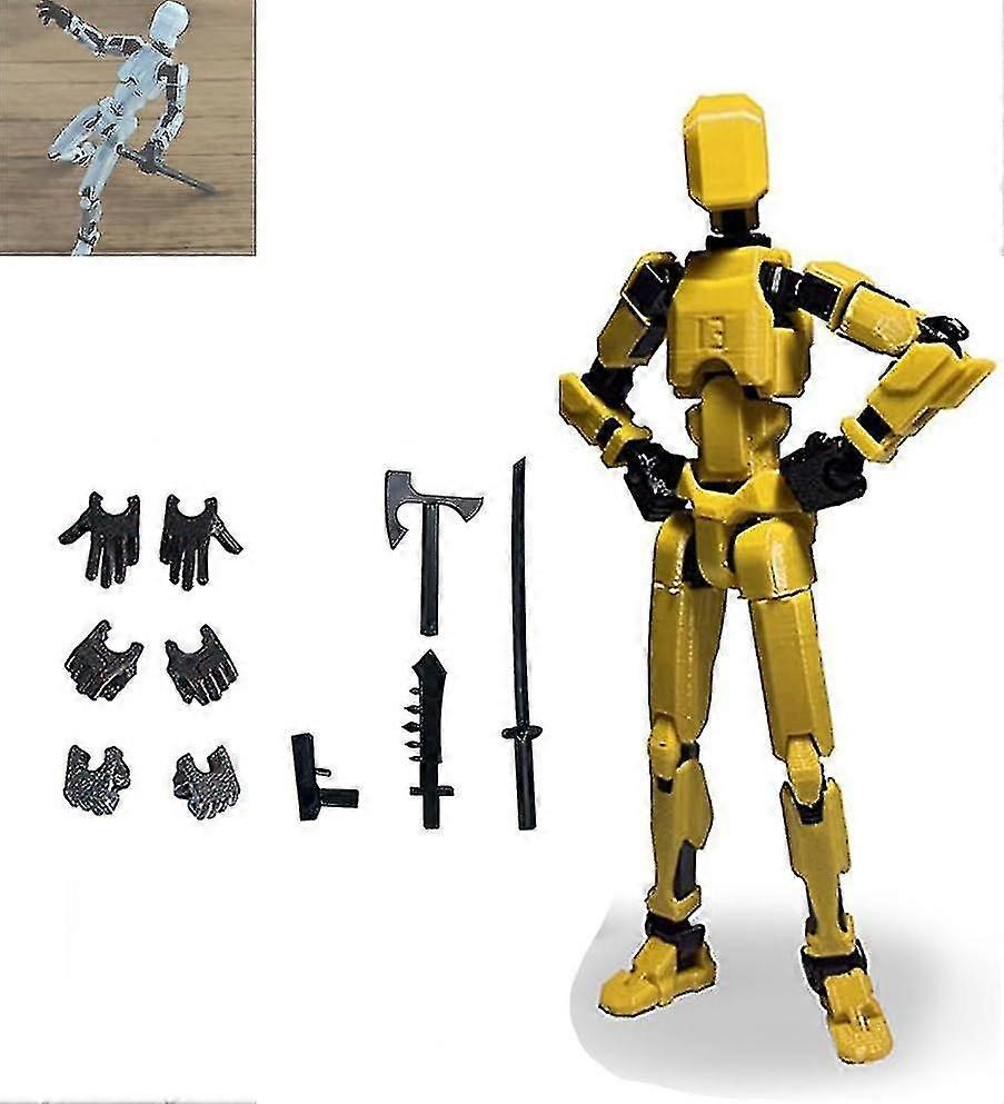 T13 Action Figure, Titan 13 Action Figure with 4 Types of Weapons and 3 Types of Hands, 3D Printed Multi-Jointed Movable T13 Action Figure