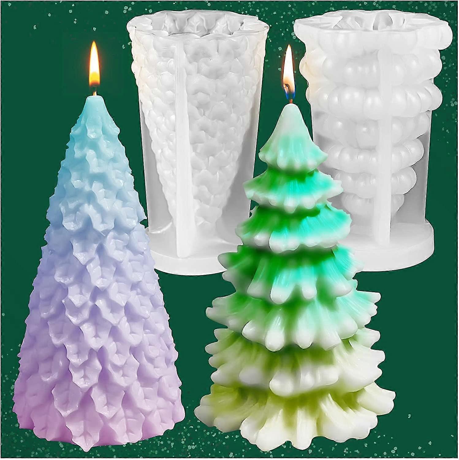 Pcs Silicone 3D Christmas Tree Candle