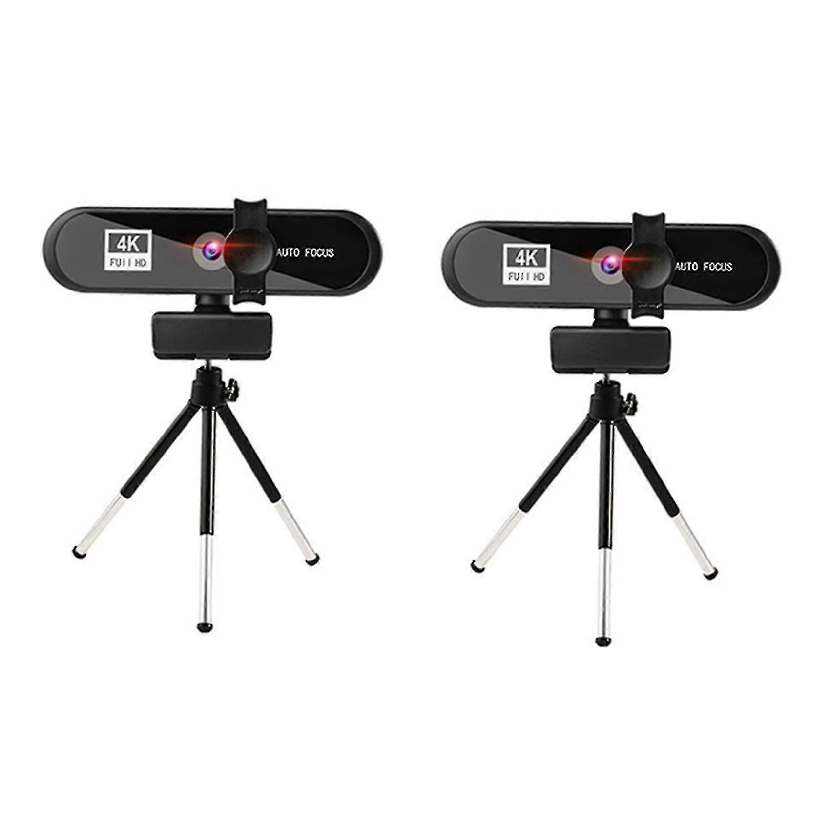 2x 4k Video Conference Webcam Autofocus Kamera internetowa USB z mikrofonem i statywem do spotkań na żywo Br