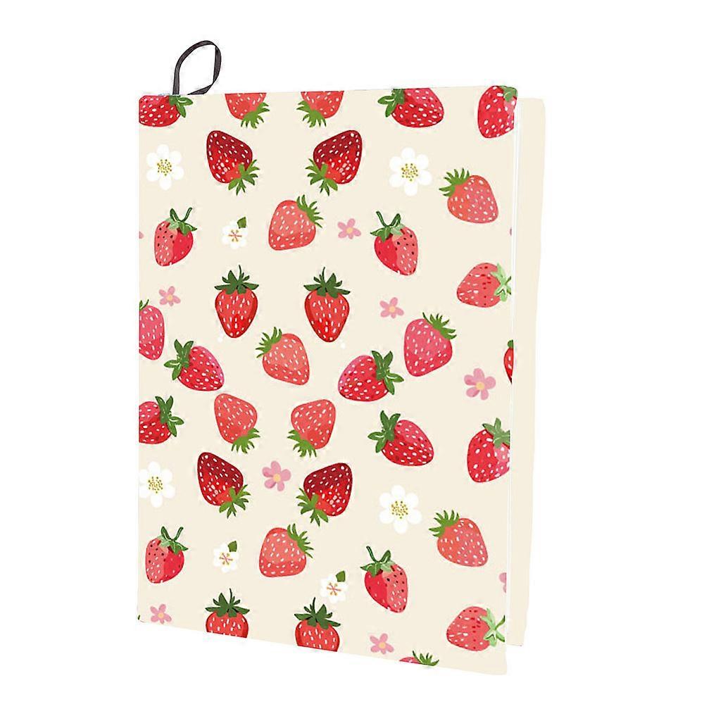 Polyester Book Covers Elastic Notebook Wraps Rectangle Strawberry 400x250mm