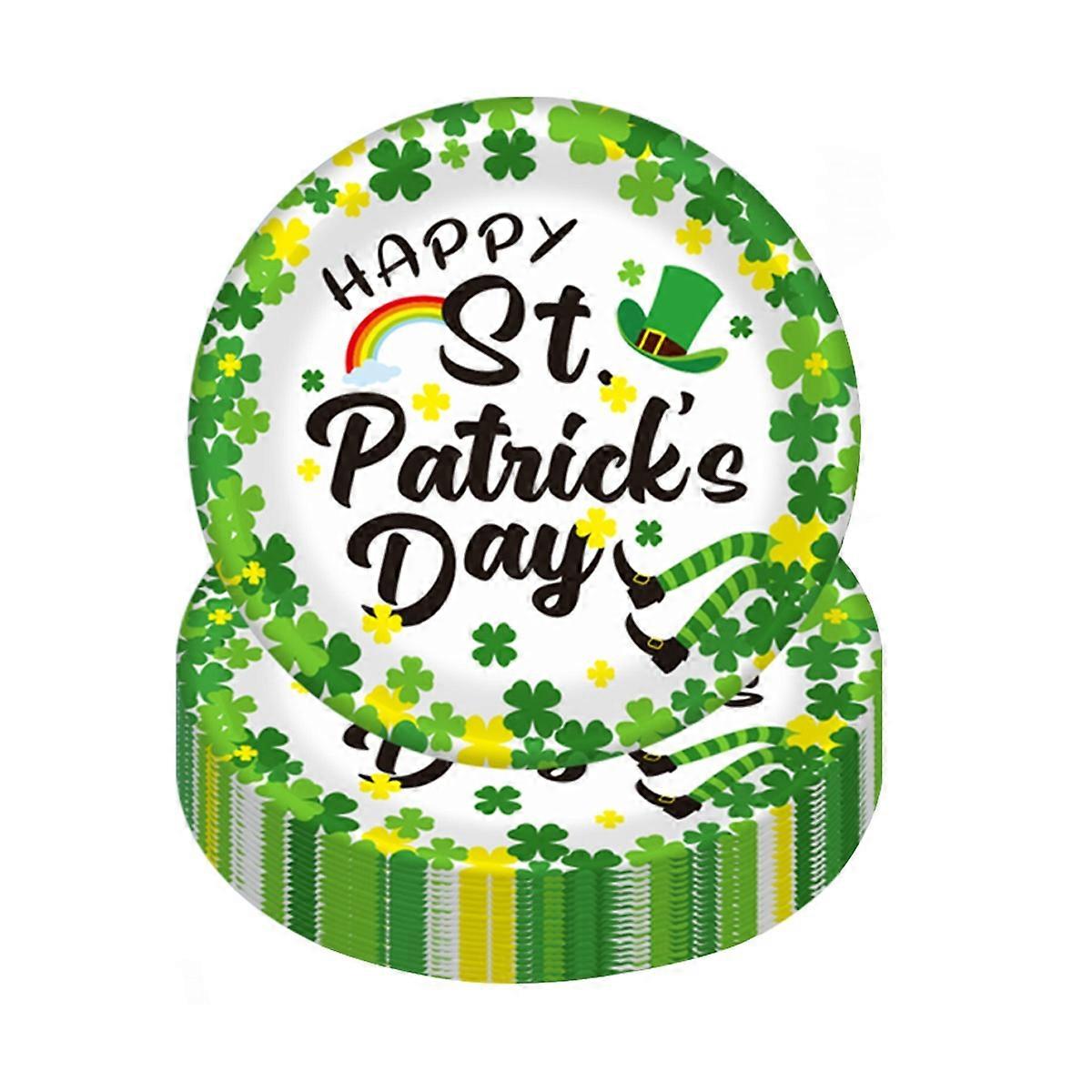 Irish Festival Paper Plates Set - 9" Lettered Dishes, Perfect for Parties
