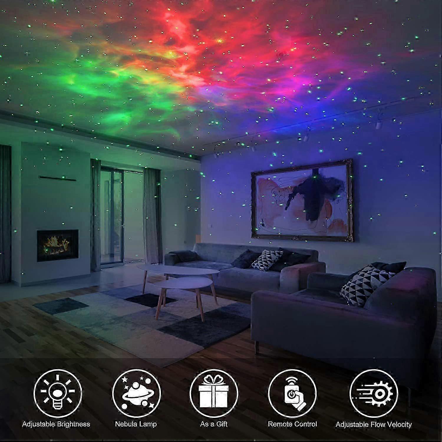 LED星空プロジェクター、リモートコントロール付き夜光プロジェクター(ホワイト)