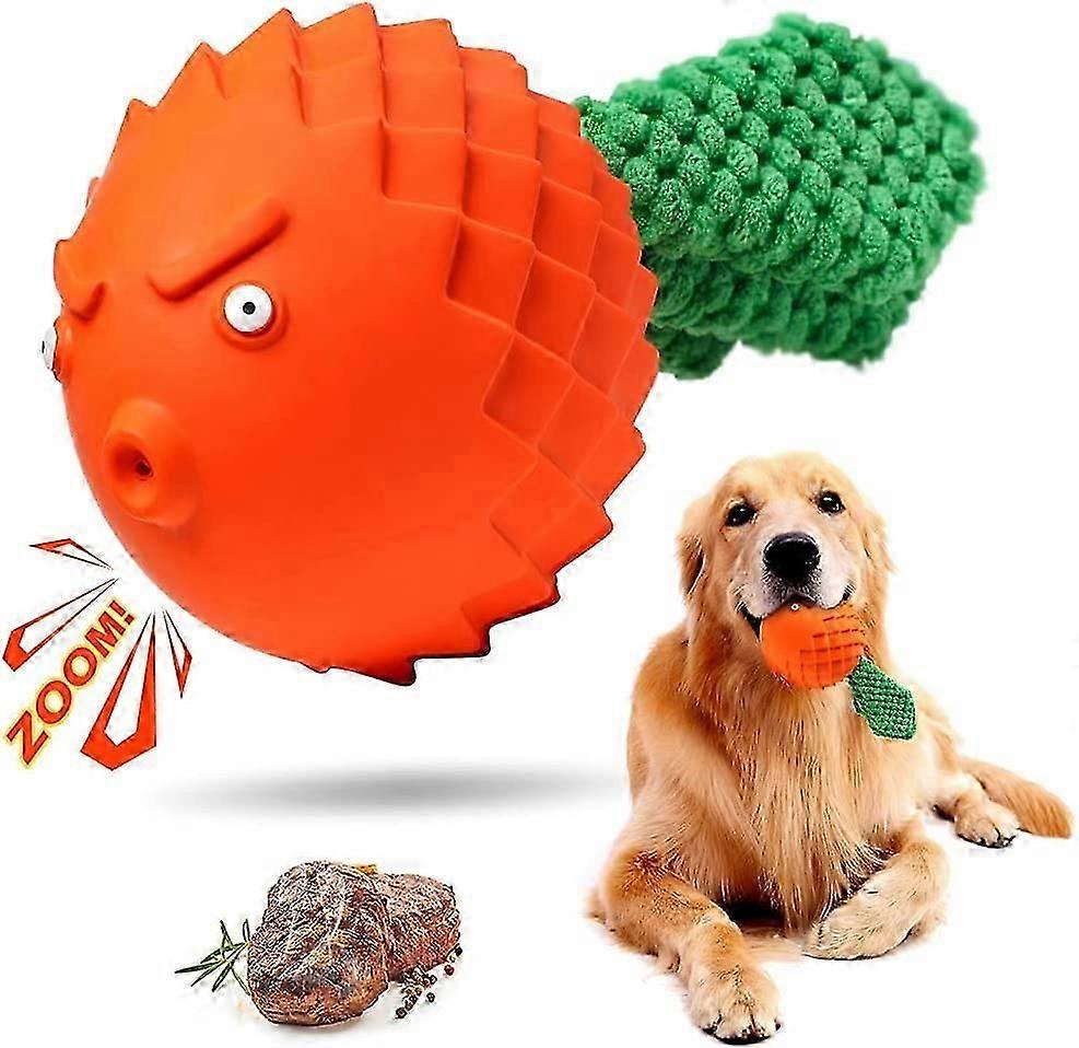 Indestructible Puppy Chew Toy - Dog Toy for Chew Chase Durable Rubber Squeaky Dog Toy Bored Large Dog Aggressive Chew for Medium Dogs Tooth Cleaning D
