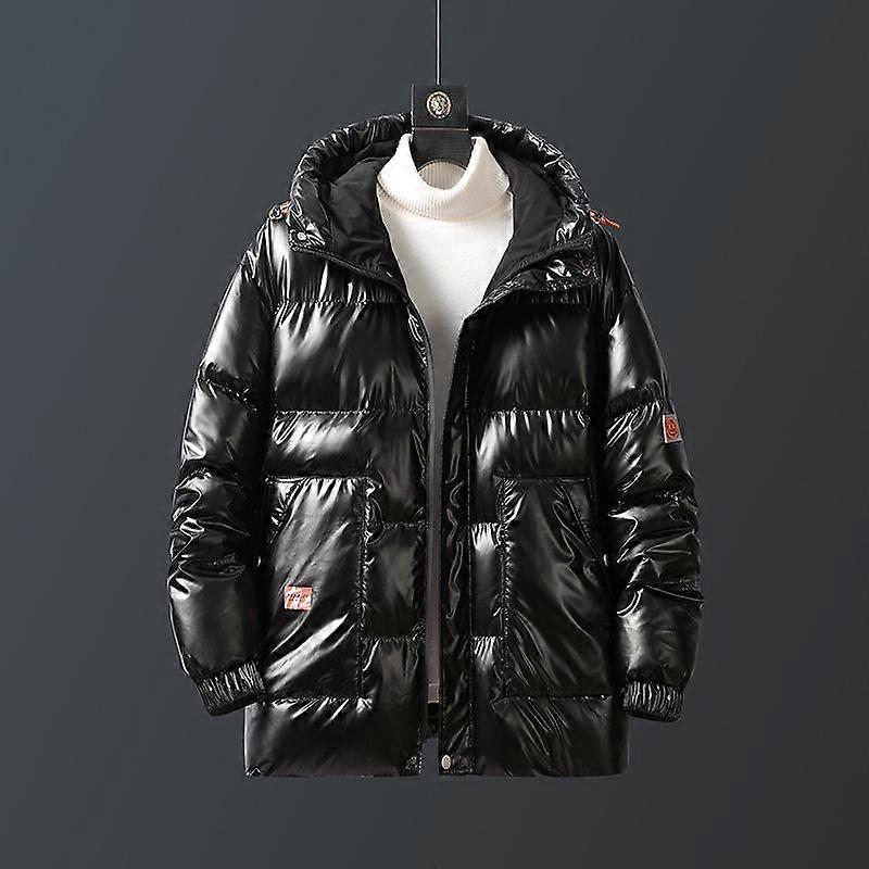 Winter Plus Size 8xl Cotton -Padded Jacket Casual Glossy Cotton -Padded Jacket Men 'S Hooded Bread Jacket
