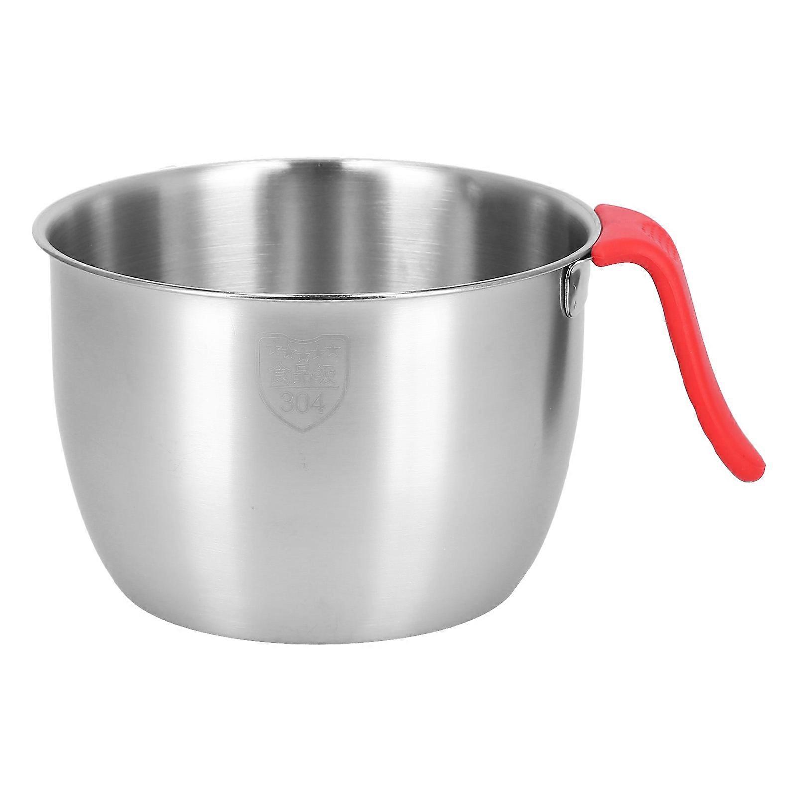 Stainless Steel Mixing Bowl with Handle Non Slip Deepen Splashproof Egg Whisking Bowl for Salad Serving