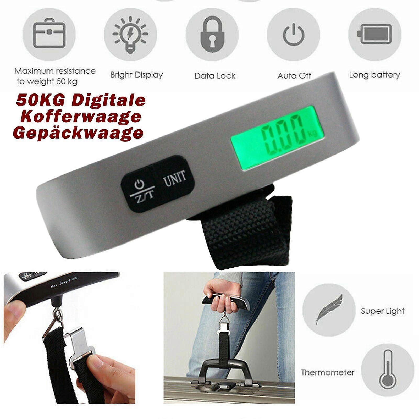 50KG ψηφιακή ζυγαριά αποσκευών Κλίμακα χεριών Κλίμακα ταξιδιού Ζυγαριά αποσκευών Κλίμακα αλιείας LCD κλίμακα