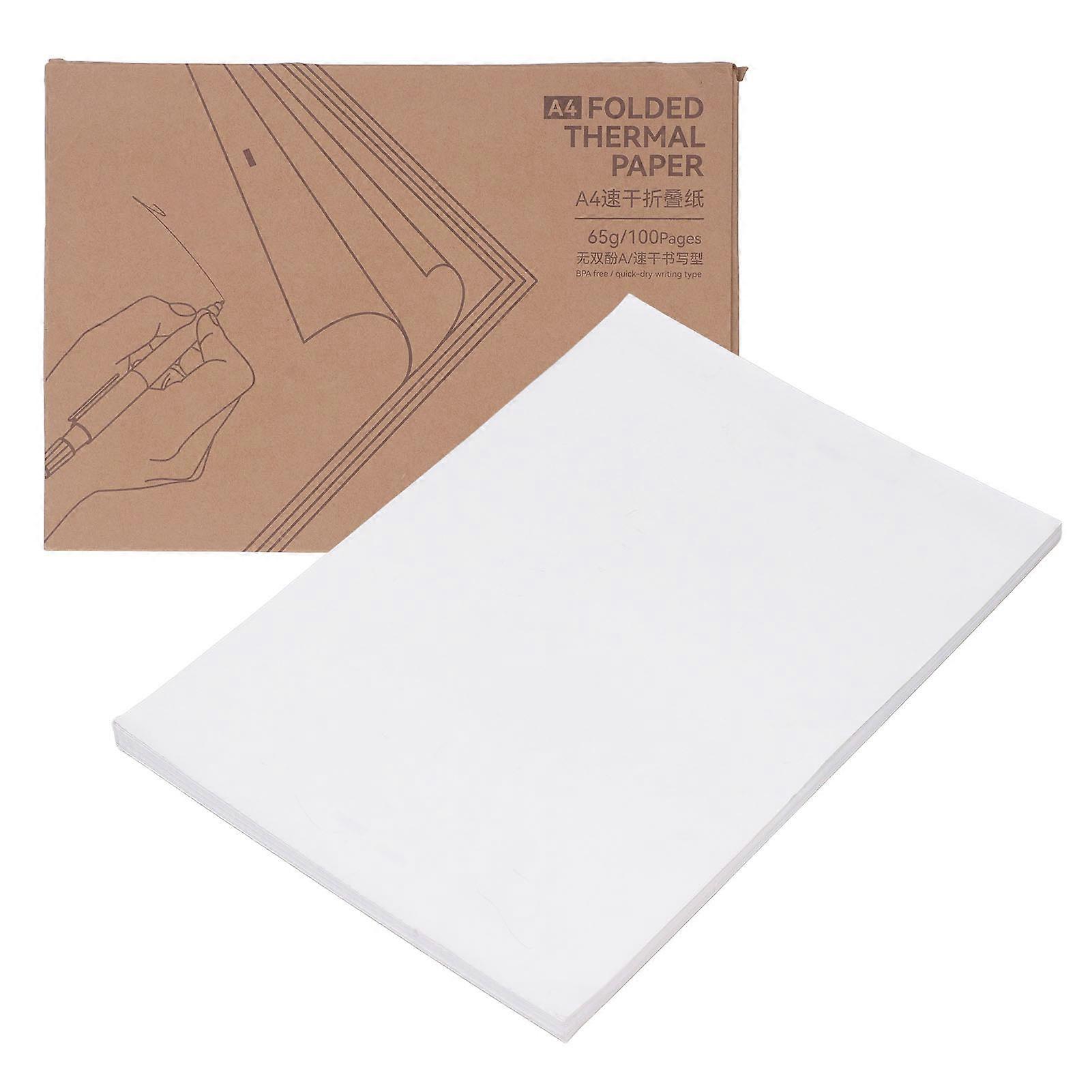 Portable Printer Thermal Paper, 100 Sheets A4 Thermal Printing Paper Folded Waterproof Oil Scratch Resistant for Wrong Question Printing