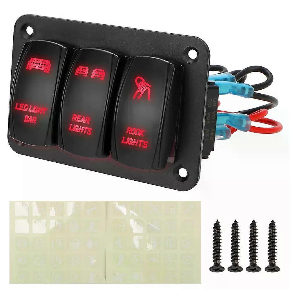 3 Gang Tilt Switch Panel Switch Switch Control Panel 12V 24V IP65 Waterproof