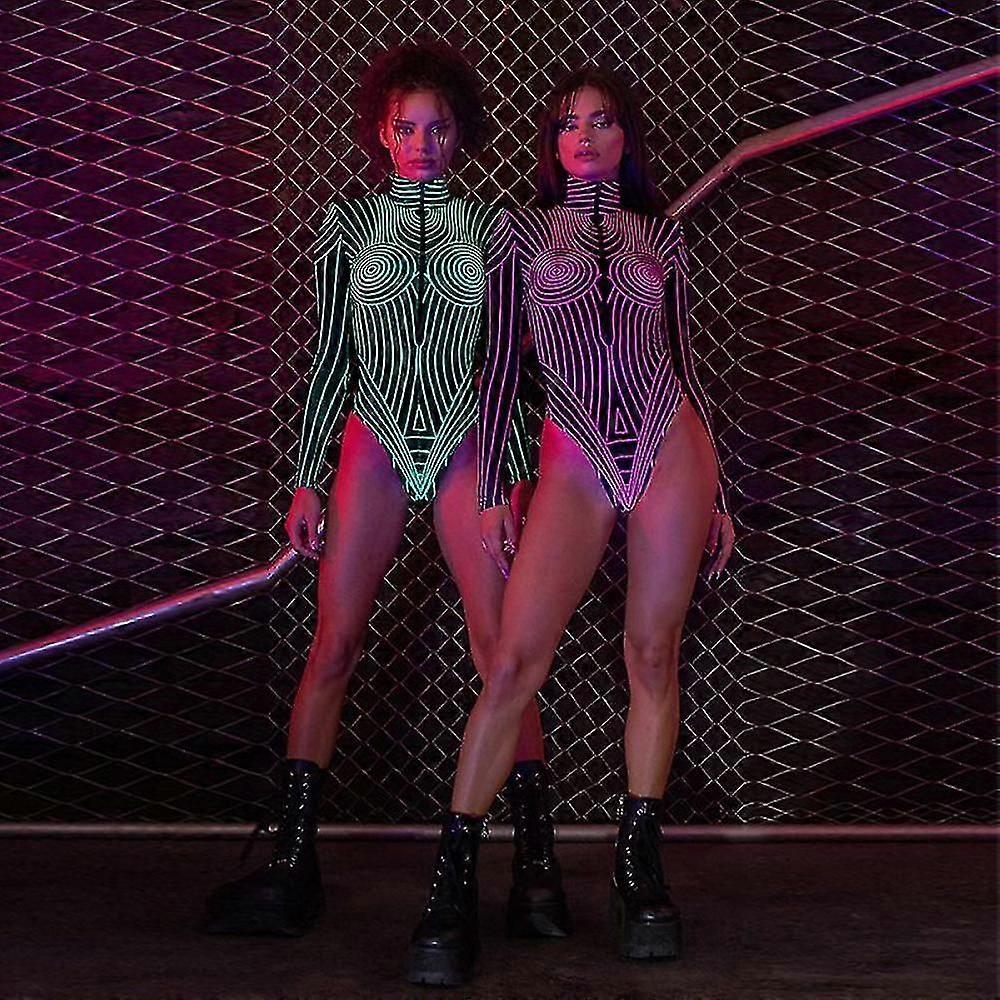 Uv Reactive Neon Bodysuit - Ideal compatible Halloween & Christmas Parties way